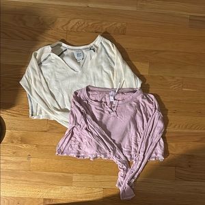 Urban Outfitters Cream and Pink Crop Tops